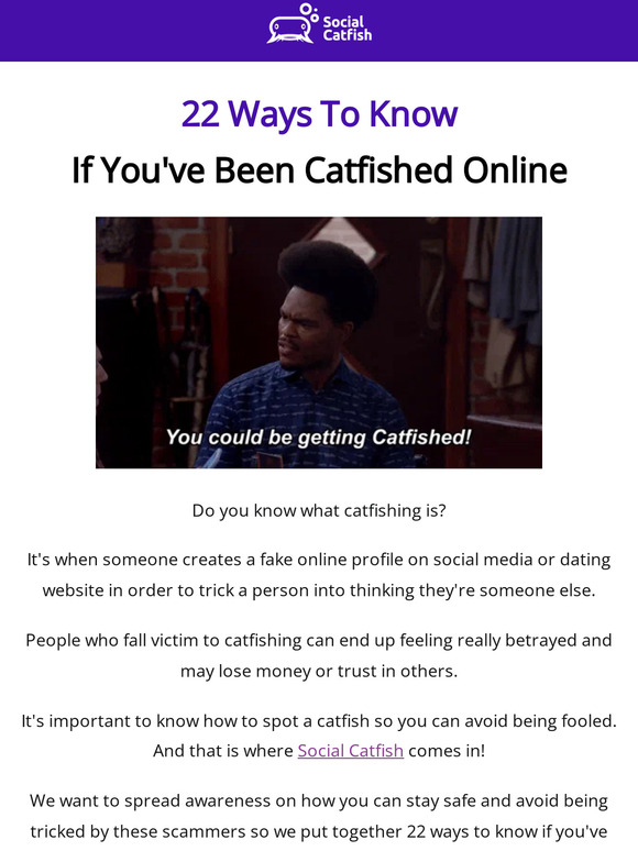 Social Catfish How to Avoid Getting Catfished Milled