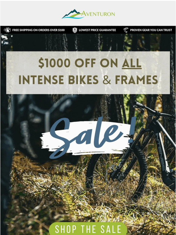 save $1000 on ALL Intense bikes & frames