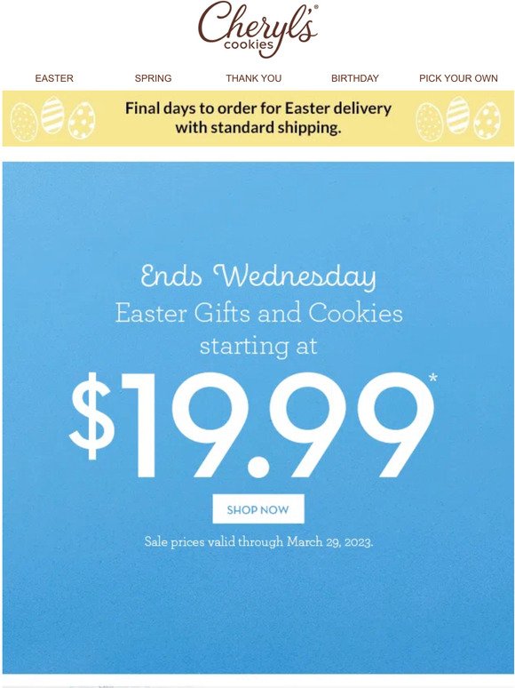 Starting at $19.99 🐰 Find fantastic gifts and cookies for Easter.