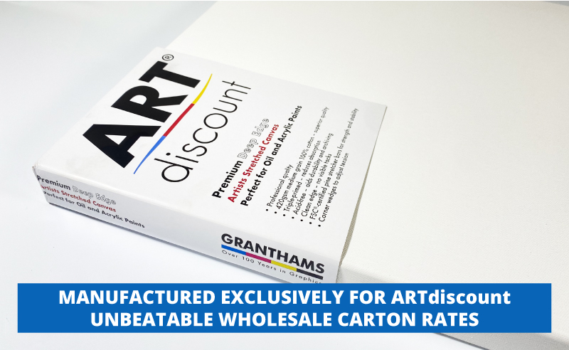 Professional quality 420gsm cotton canvases manufactured exclusively for ARTdiscount.