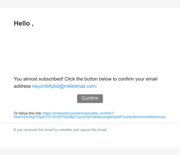 Confirm your subscribtion