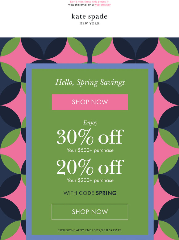 Top 81+ imagen kate spade 20 off code Thptnganamst.edu.vn