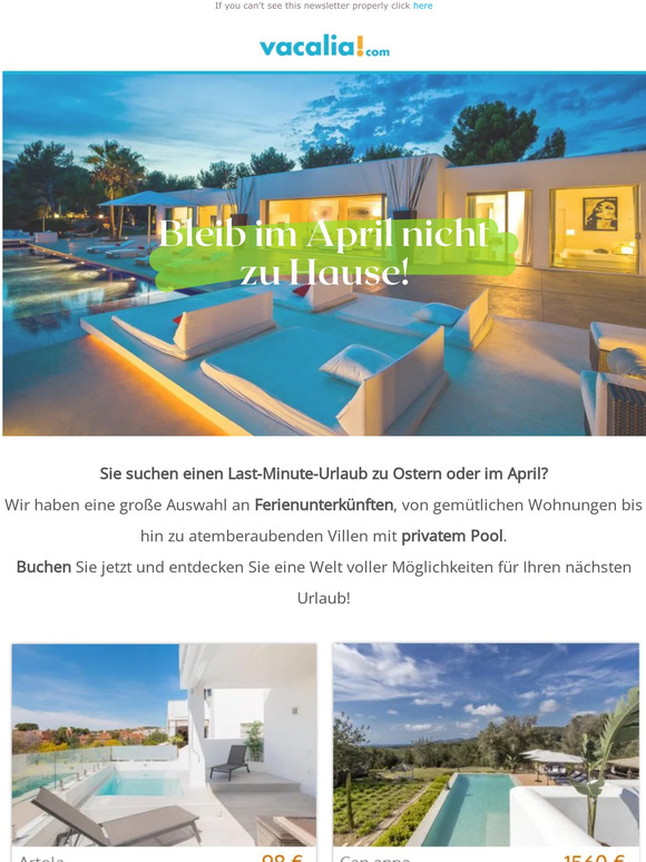 Bleiben Sie im April nicht zu Hause!