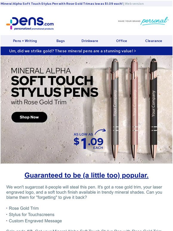 maatschappij Telemacos Bepalen Perfect Pen & Stationery: You just struck (rose) gold! | Milled