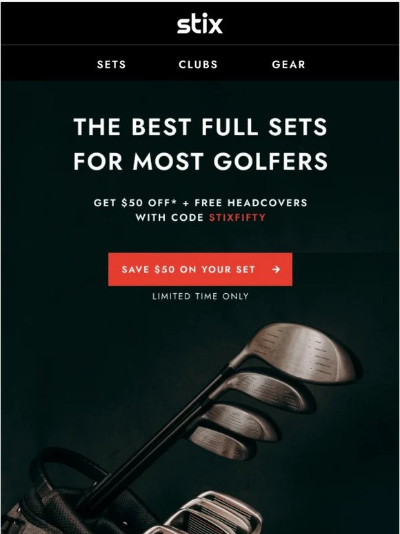 It's On: Save $50 on Full Sets 🏌️‍♂️