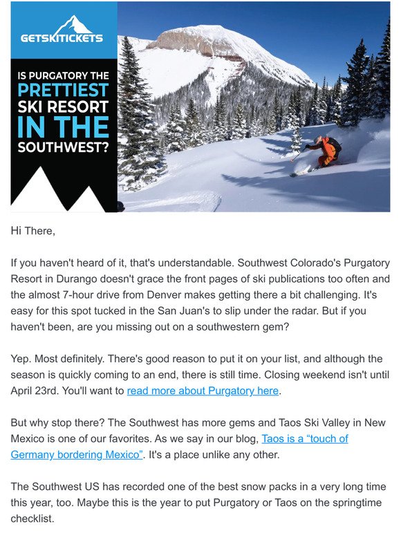Is Purgatory the prettiest ski resort in the Southwest?