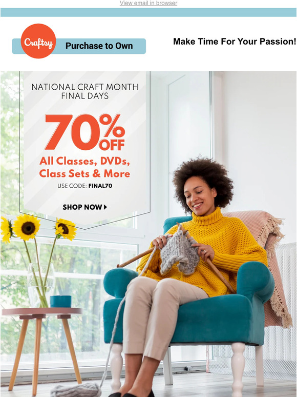 70% Off All Classes, DVDs & More!