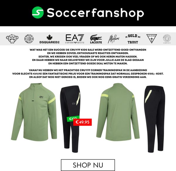 Cruyff MEGA SALE! Nu ook senior maten. Milled