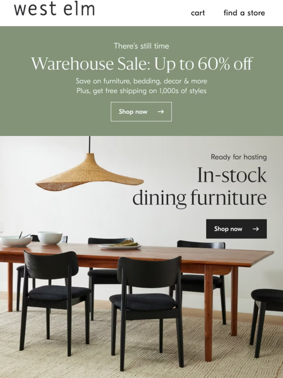 west elm Have you shopped our Warehouse Sale yet? Get in there! Milled