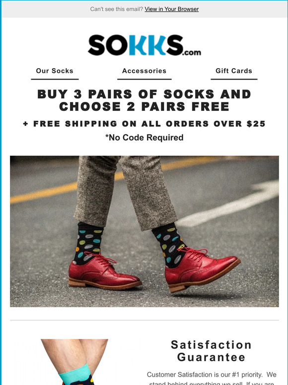 Buy 3 Pairs, Get 2 Pairs Free + Free Domestic Shipping!