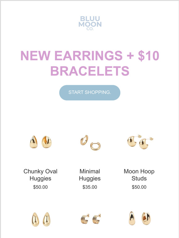 New Earrings + $10 Bracelets
