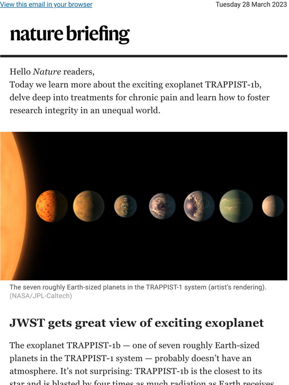 Nature Journal: JWST gets great view of Earth-sized exoplanet | Milled