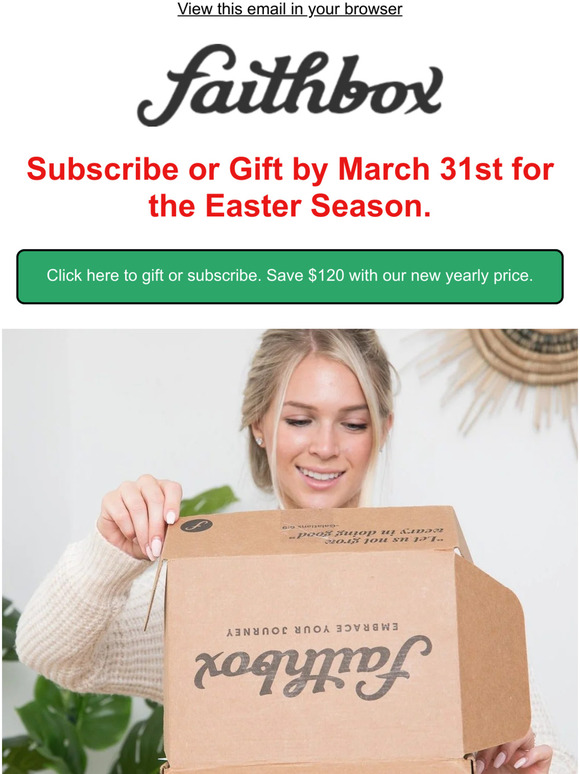 🐣 Last-Minute Easter Treat: Hurry, Subscribe or Gift a Faithbox Now to Receive by Easter! 🌷🙏