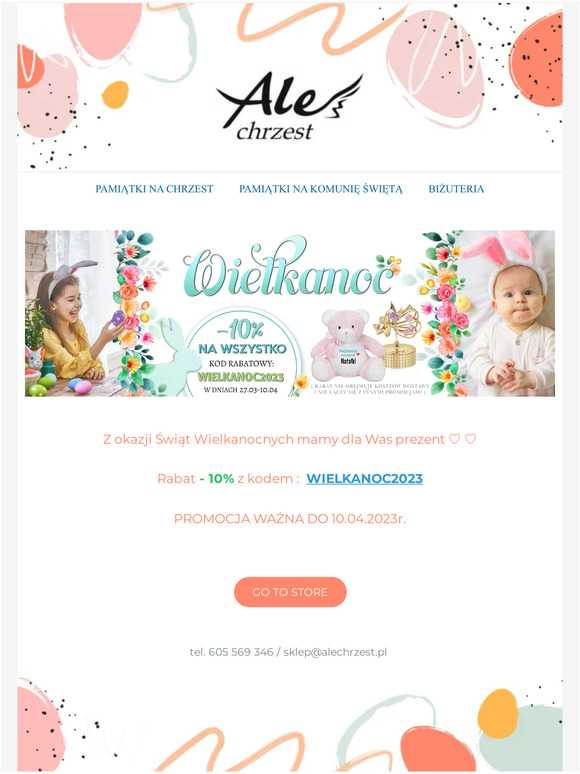 ☰ 😍 10 % Rabatu na wszystkie produkty 🐰 Kod WIELKANOC2023