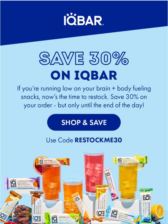 Want 30% off IQBAR?