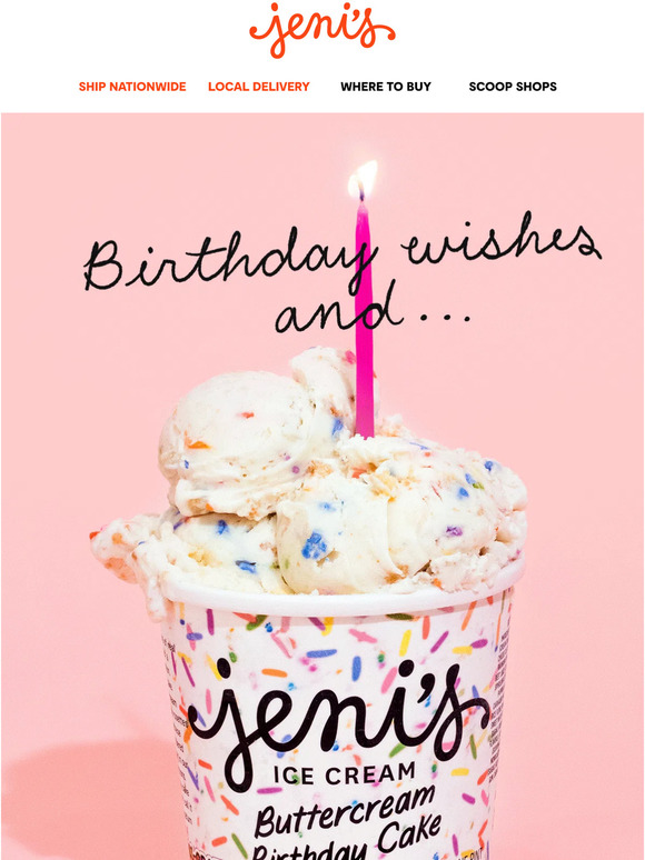 Jeni's Ice Creams Time to send birthday ice cream! Milled