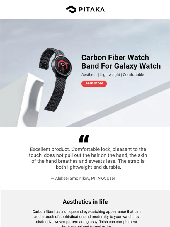 Aesthetics In Carbon Fiber Watch Band For Galaxy Watch