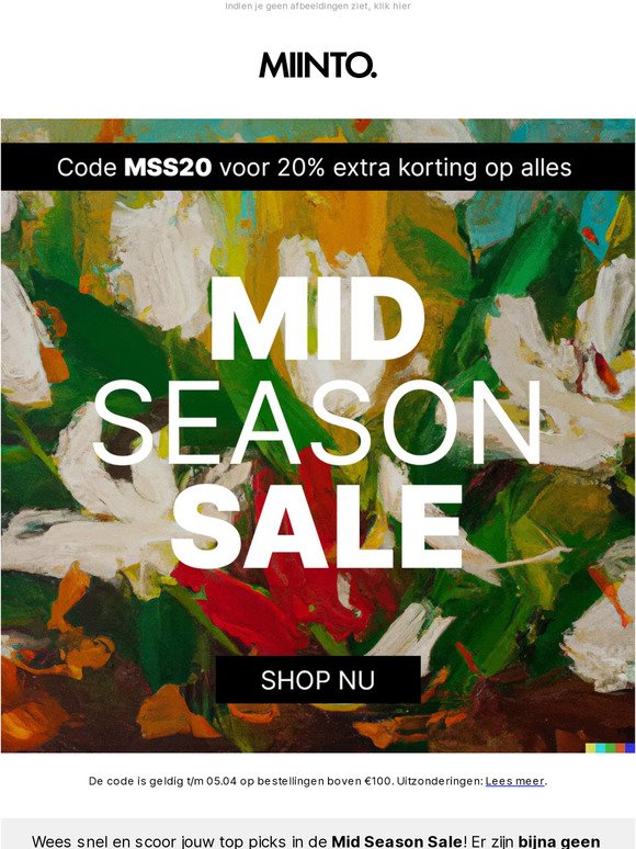 Tarief subtiel actie Miinto NL Email Newsletters: Shop Sales, Discounts, and Coupon Codes