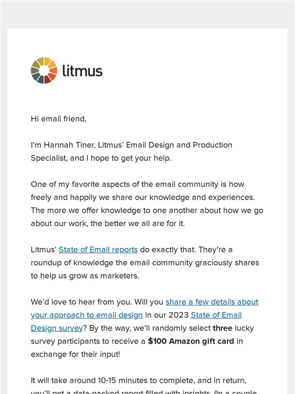 Hey there, want to help us fuel email design research?