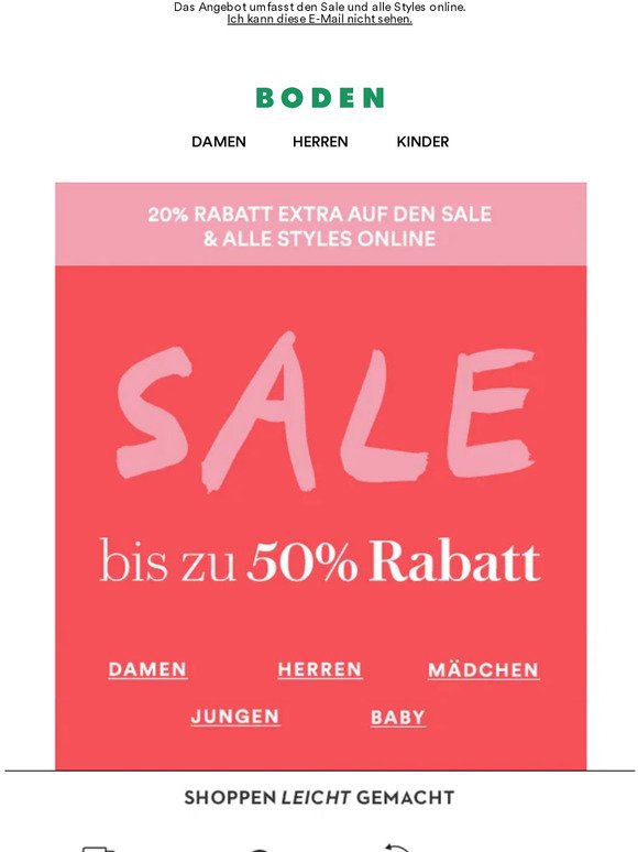 20% Rabatt extra auf den Sale & ALLE Styles online