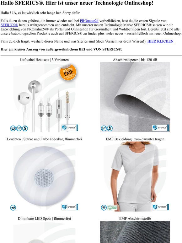 ▷ SFERICS® | Hier ist unser neuer Technologie Onlineshop!