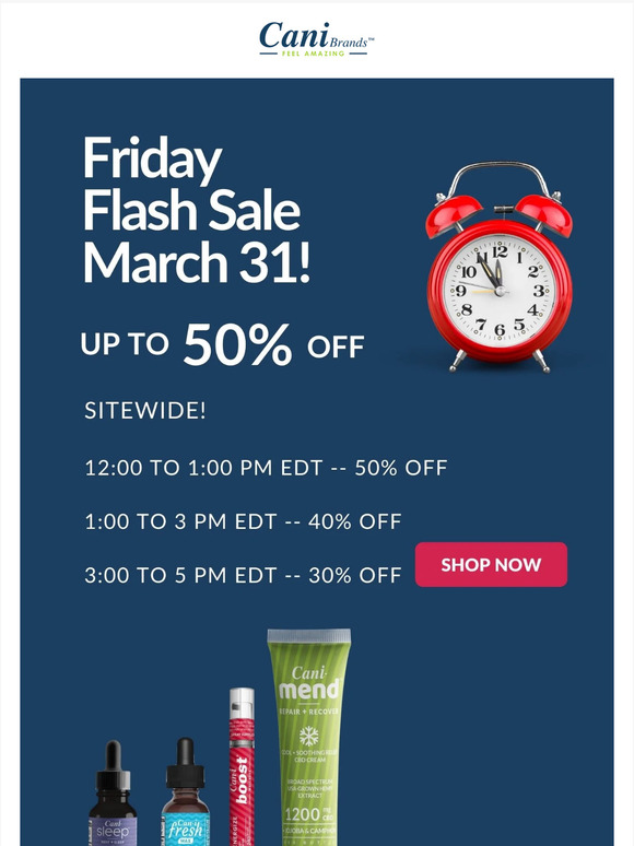FLASH SALE Friday! 50% OFF ⏰
