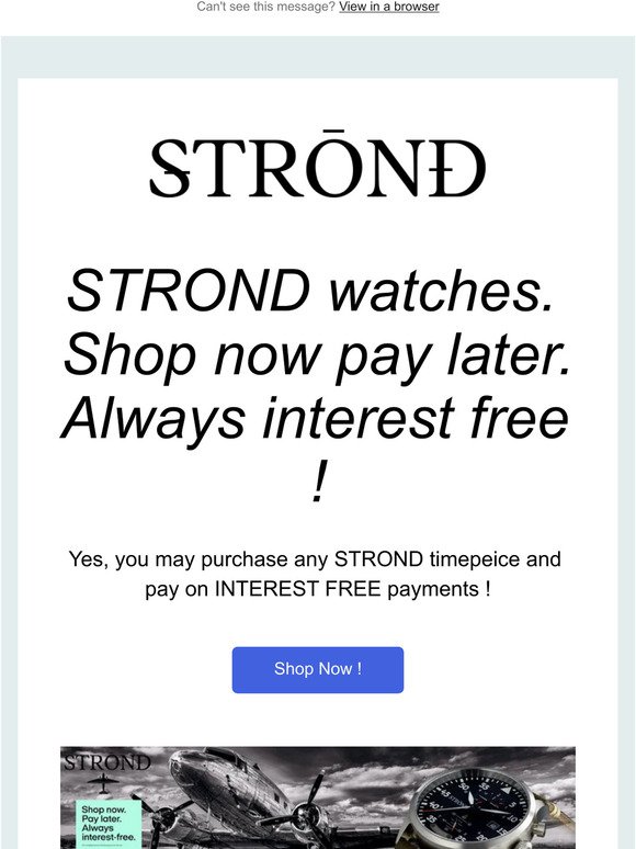 Shop now Pay Later STROND