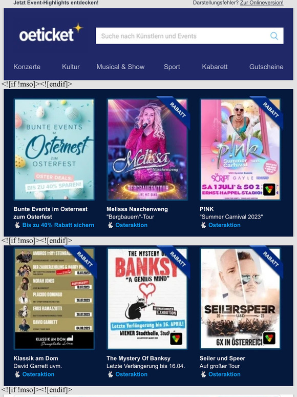 Oster Deals bis zu 40% | Ricky Gervais | Rebecca - Das Musical | uvm.