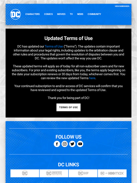 We've Updated Our Terms of Use