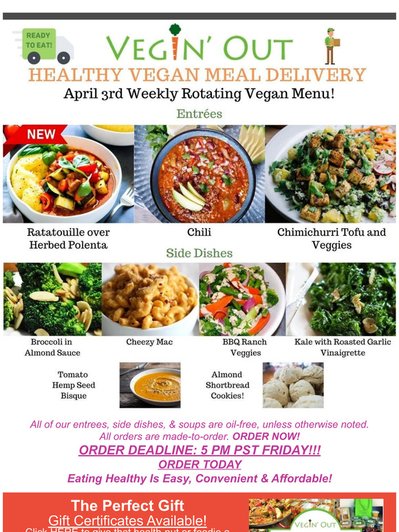 Vegin Out: 👋 Vegan Menu for April 3rd, 2023 | Milled