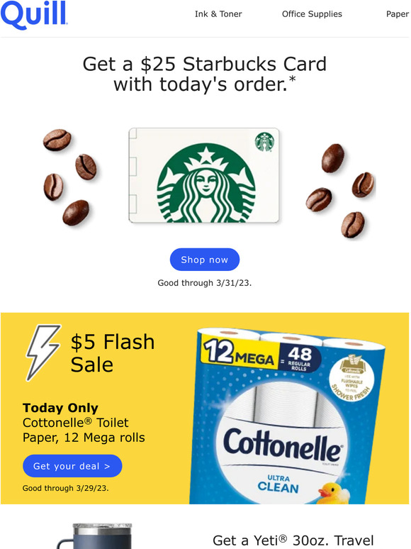 $5 Flash Sale happening now + a $25 Starbucks Card offer