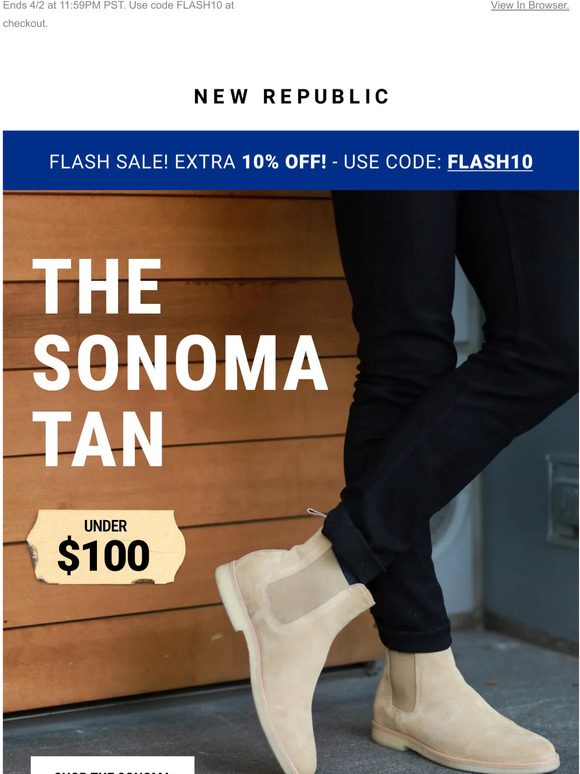 Extra 10% Off | Sonoma Tan