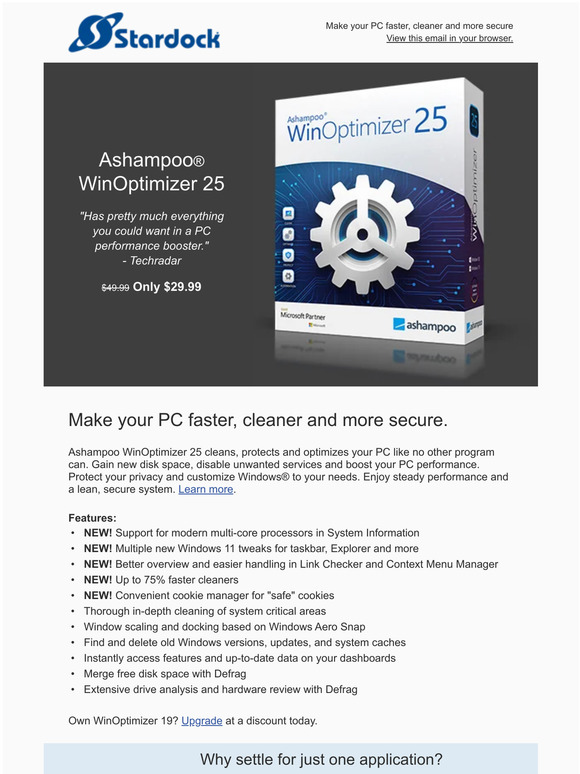 Stardock: Make Windows faster, leaner, and more secure with WinOptimizer 25  Milled