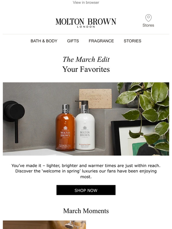 Molton Brown Email Newsletters Shop Sales, Discounts, and Coupon Codes