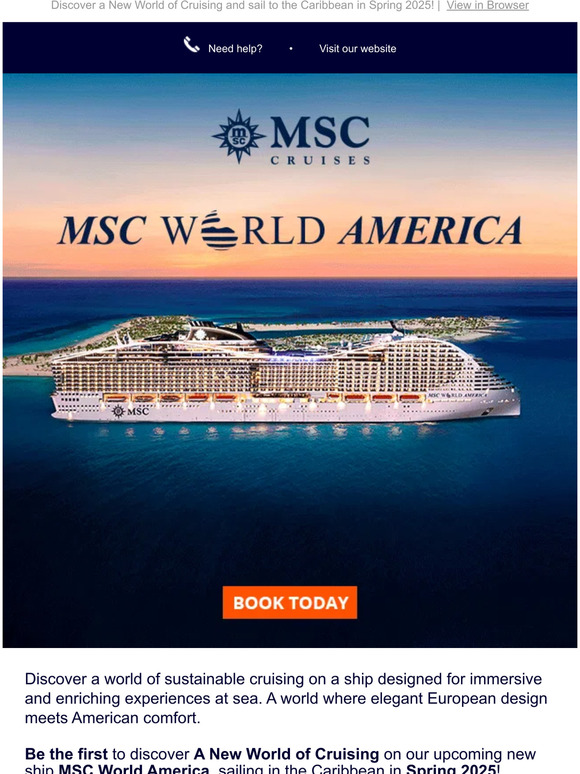 book msc cruises online