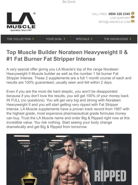 LA Muscle Get lean muscle mass with this special offer Milled