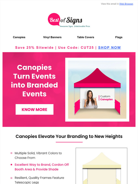 Canopy Tents at 25% Off
