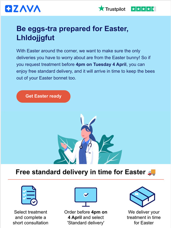 Enjoy free delivery in time for Easter, —! 🐣🚚