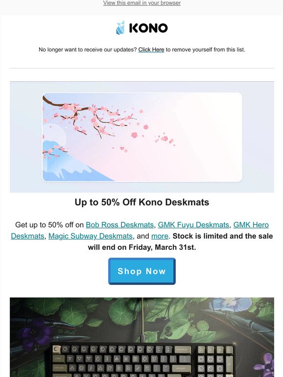 Get up to 50% Off on Deskmats - Kono Store