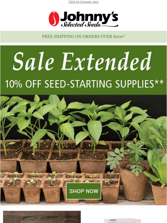 Sale Extended! 10% Off Select Seed-Starting Supplies