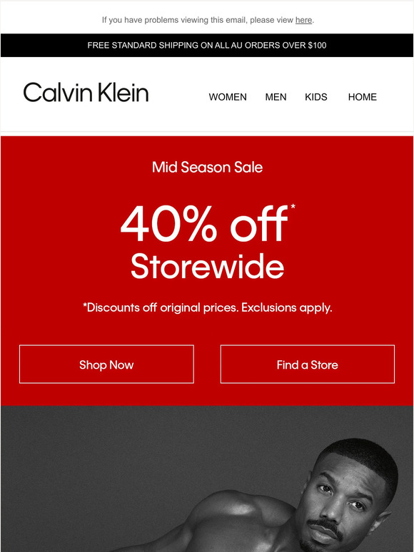 calvin klein mid season sale