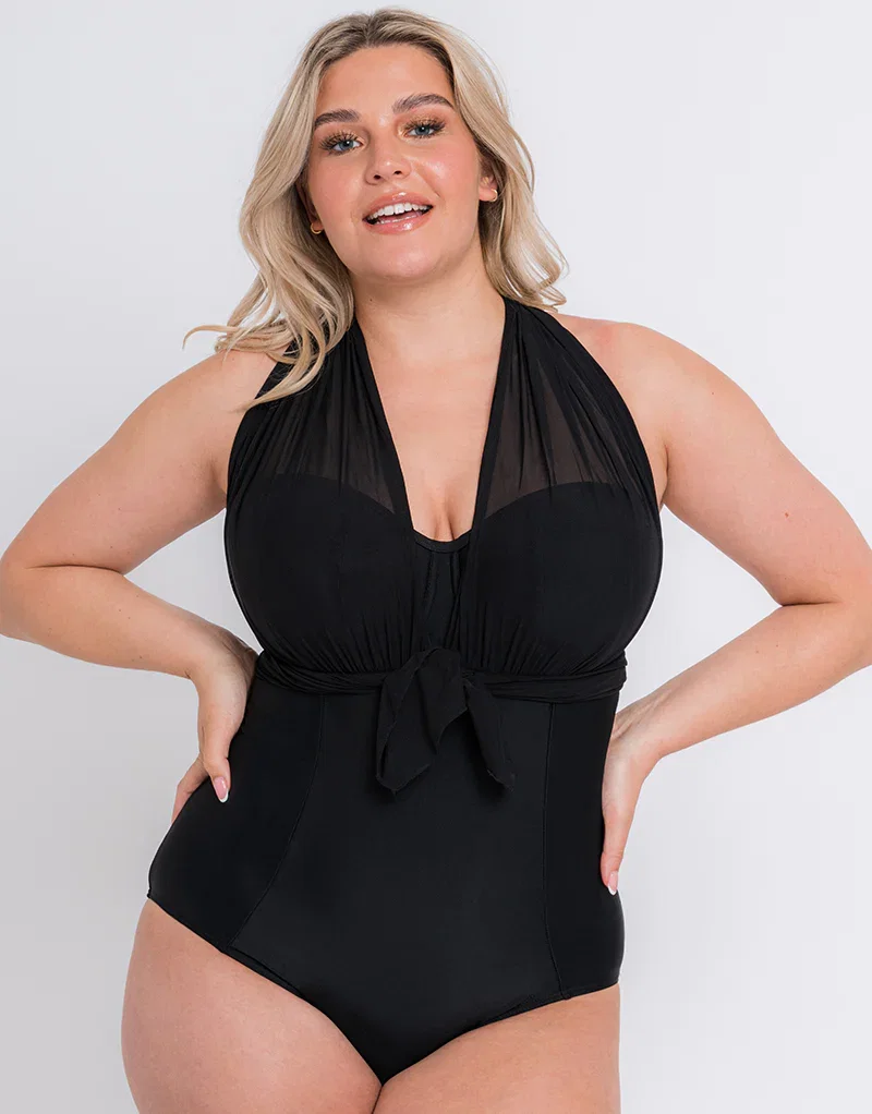 Curvy Kate Wrapsody Bandeau Swimsuit Black