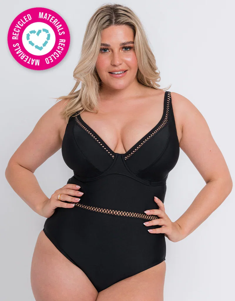 Curvy Kate First Class Plunge Swimsuit Black