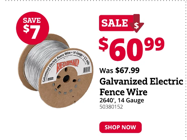 Red Brand Galvanized Electric Fence Wire 14 Gauge - 1/2 Mile