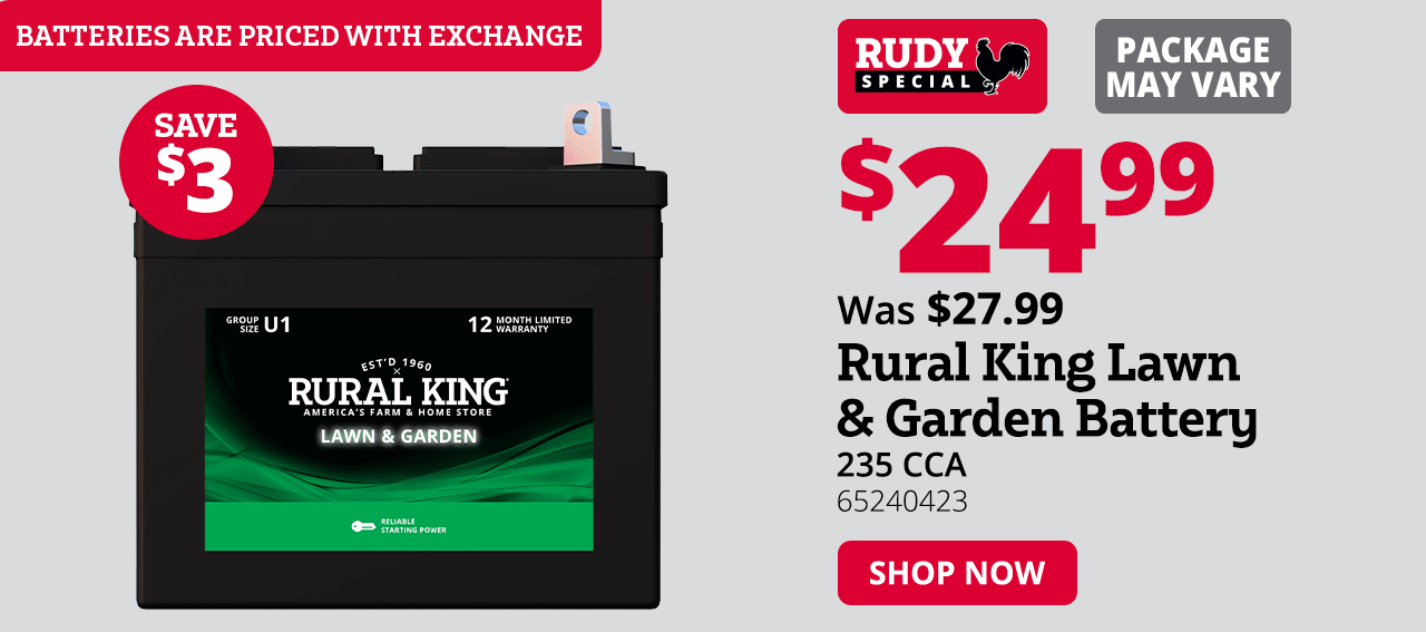 Rural King Lawn & Garden Battery - U1L-LT