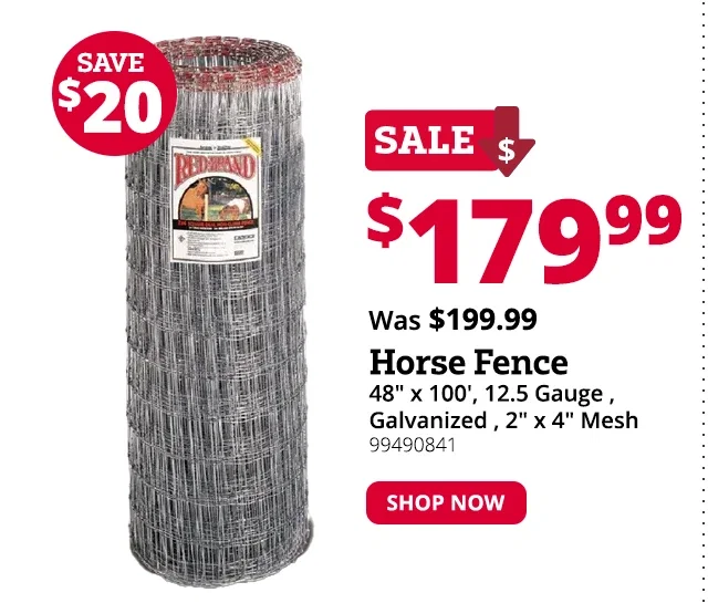 Red Brand Square Deal® Non-Climb Horse Fence 48" 12.5 Gauge 100