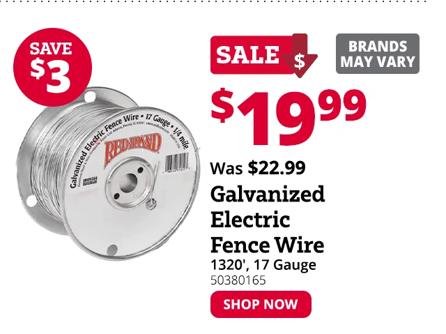 Red Brand Galvanized Electric Fence Wire 17 Gauge - 1/4 Mile