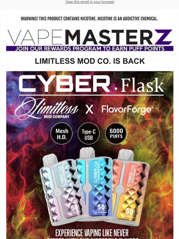 Limitless Mod Co x Flavorforge Cyber Flask 6000 Puffs Disposable