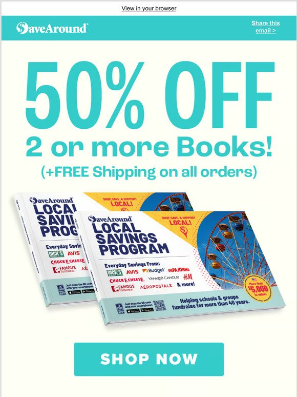 Take 50% Off 2 Or More SaveAround Books
