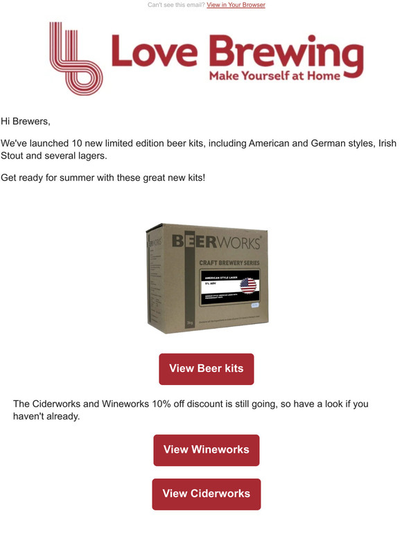 New Range of Beer Kits - Limited Edition